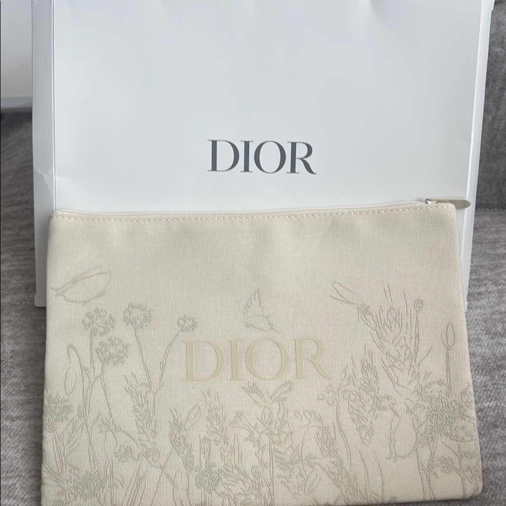 Dior Cream Zip Pouch